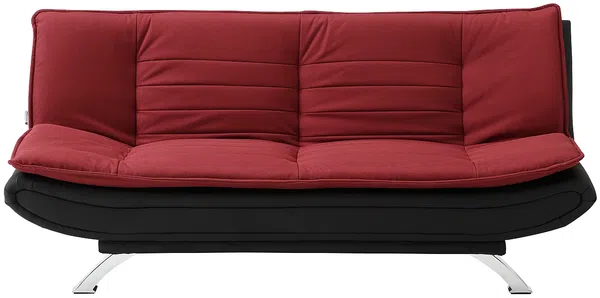 Vente-unique - DEMIDO Sofa Stoff SchwarzRot - B 86 cm x H 84 cm x L 176 cm Bild 2