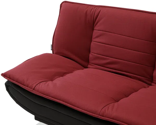 Vente-unique - DEMIDO Sofa Stoff SchwarzRot - B 86 cm x H 84 cm x L 176 cm Bild 6