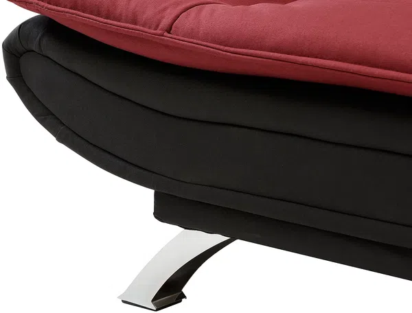 Vente-unique - DEMIDO Sofa Stoff SchwarzRot - B 86 cm x H 84 cm x L 176 cm Bild 5