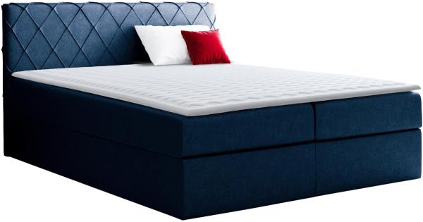 Boxspringbett Brasil, Blau, 120 x 200 cm