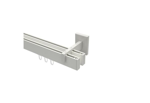 INTERDECO Gardinenstange Smartline Paxo, 2-läufig, 14x35 mm, eckig, Wandmontage, Weiß