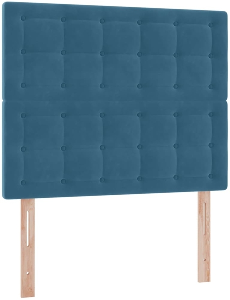 vidaXL Bett mit LED-Lichtleisten Dunkelblau 120 x 200 cm Samt 3372781 Bild 9