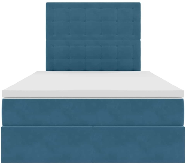 vidaXL Bett mit LED-Lichtleisten Dunkelblau 120 x 200 cm Samt 3372781 Bild 7