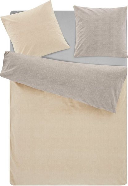 Bruno Banani Wendebettwäsche Merlin in Gr. 135x200 oder 155x220 cm, Linon, 2 teilig, Baumwollbettwäsche, Leinen-Look in Melange-Optik