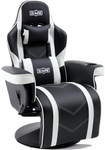 S*MAX Gaming Stuhl Fußstütze höhenverstellbar hohe Rückenlehne X Large