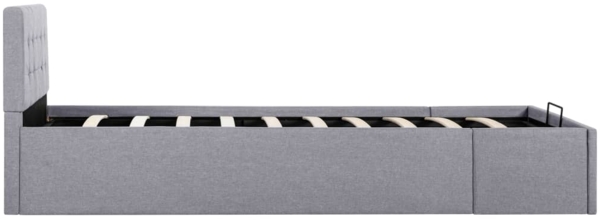 vidaXL Stauraumbett Hydraulisch Hellgrau Stoff 100×200 cm 285577 Bild 4