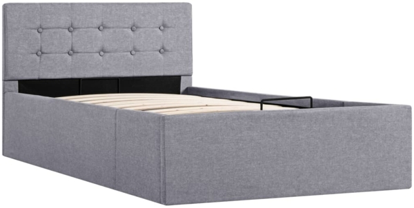 vidaXL Stauraumbett Hydraulisch Hellgrau Stoff 100×200 cm 285577 Bild 2