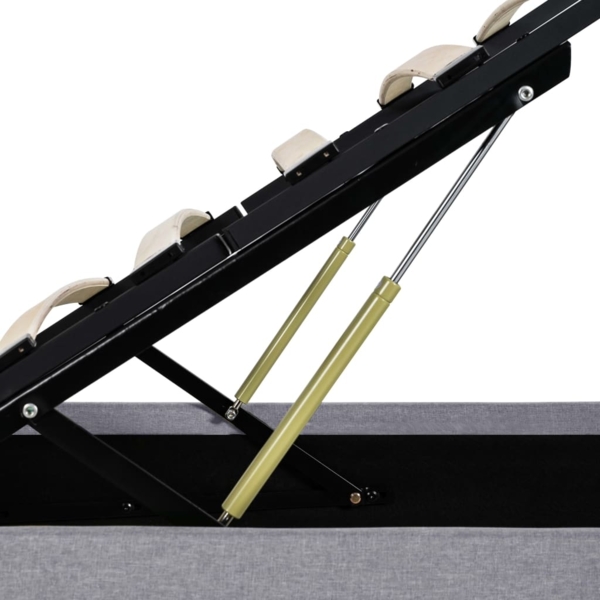 vidaXL Stauraumbett Hydraulisch Hellgrau Stoff 100×200 cm 285577 Bild 8