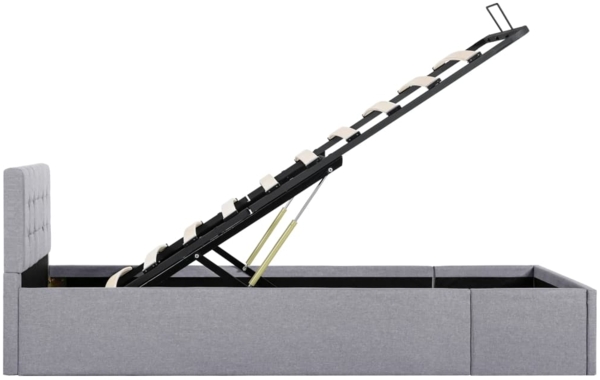 vidaXL Stauraumbett Hydraulisch Hellgrau Stoff 100×200 cm 285577 Bild 6