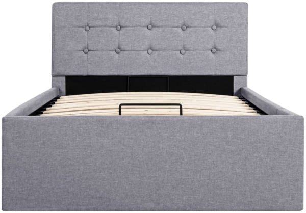 vidaXL Stauraumbett Hydraulisch Hellgrau Stoff 100×200 cm 285577 Bild 3