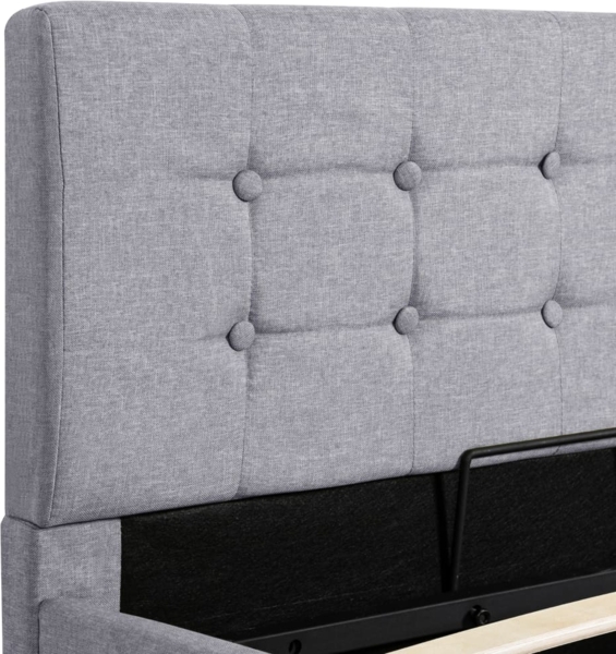 vidaXL Stauraumbett Hydraulisch Hellgrau Stoff 100×200 cm 285577 Bild 7