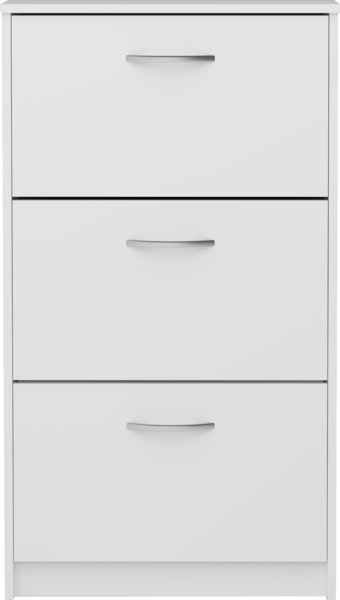 FMD Möbel - STEP 3 - Schuhkipper mit 3 Fächern für 6 Paar Schuhe - melaminharzbeschichtete Spanplatte - weiß - 58,5 x 104,5 x 17cm