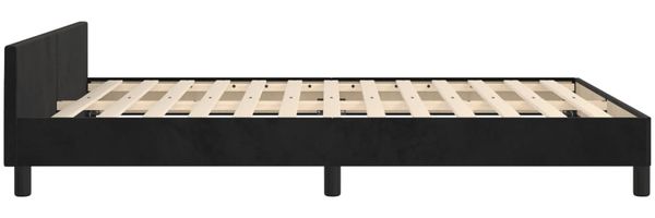 Bettgestell mit Kopfteil Samt Schwarz 140x190 cm Bild 7