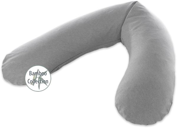 Theraline Stillkissen 190cm inkl. Bezug Melange mittelgrau Mikroperlenfüllung