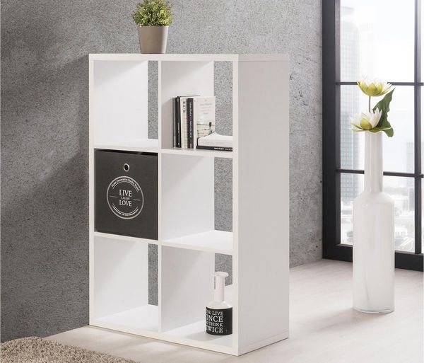 Raumteiler Regal Max 6er Weiß