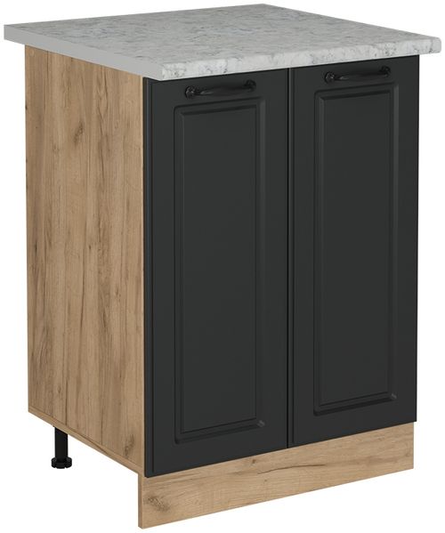 Küchenunterschrank R-Line Anthrazit Landhaus 60 cm AP Marmor Vicco