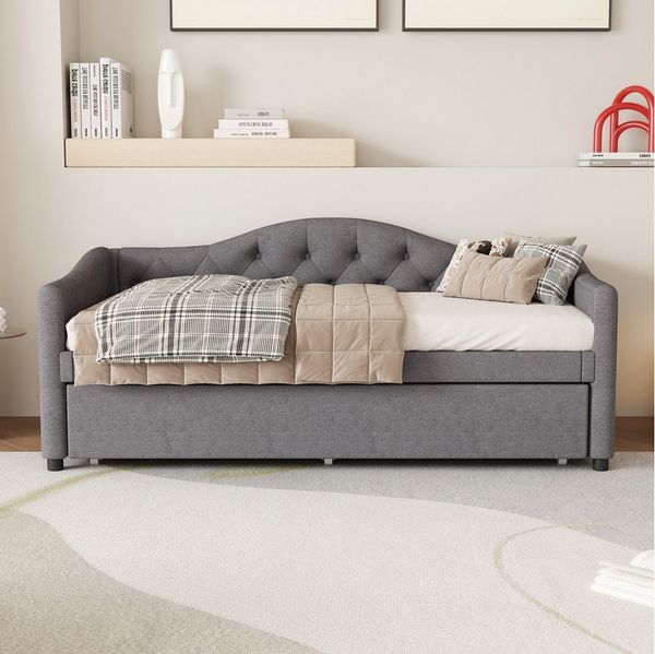 Flieks Daybett, Tagesbett Schlafsofa Kinderbett 90x200cm mit Ausziehbett 90x190cm