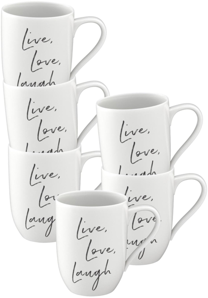 Villeroy & Boch Statement Becher 'Live Love Laugh' 290 ml 6er Set