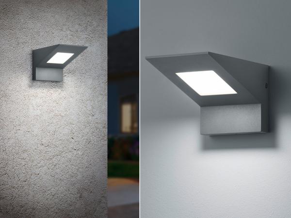 LED Außenwandleuchten 2er Set Downlight aus Aluminium in Anthrazit