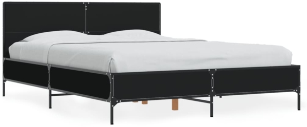 vidaXL Bettgestell Schwarz 120x190 cm Holzwerkstoff und Metall 3280022