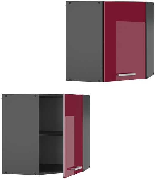 Eckhängeschrank R-Line Rot Hochglanz 57 cm Vicco Bild 5