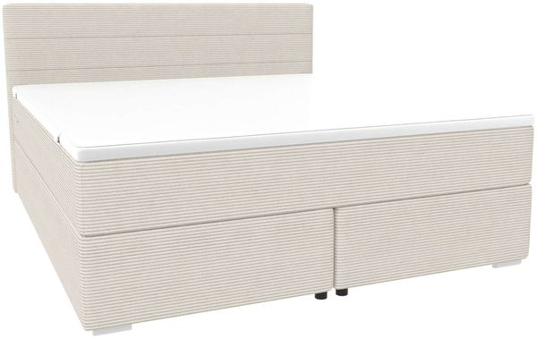 Boxspringbett Valerio Cordstoff - Cordstoff - greige - 180x200 cm