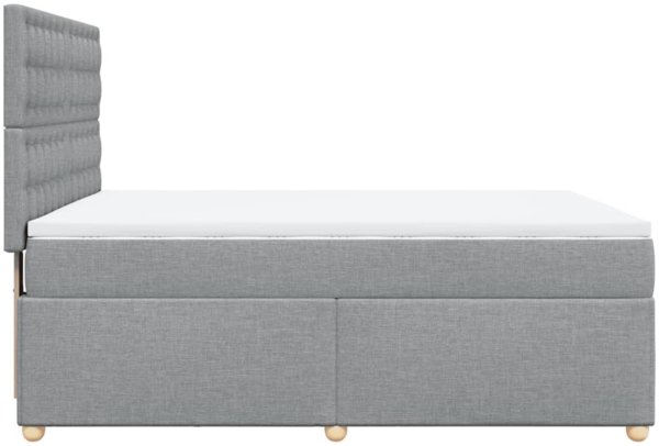 vidaXL Boxspringbett mit Matratze Hellgrau 160x200 cm Stoff 3291345 Bild 4