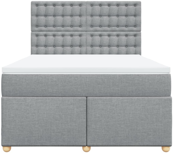 vidaXL Boxspringbett mit Matratze Hellgrau 160x200 cm Stoff 3291345 Bild 3