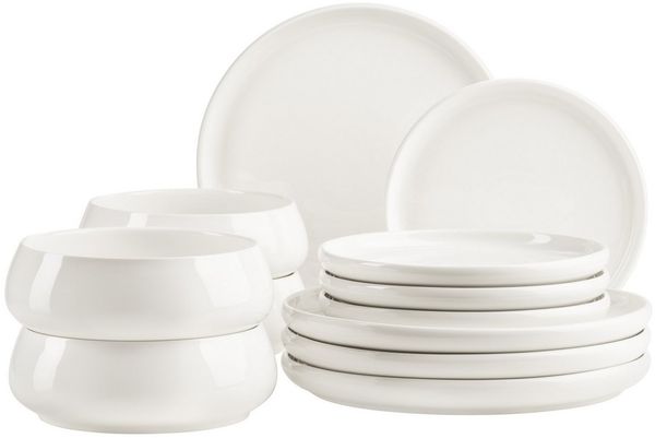 MÄSER Tafelservice Taya (12-tlg), 4 Personen, Porzellan, Teller Set