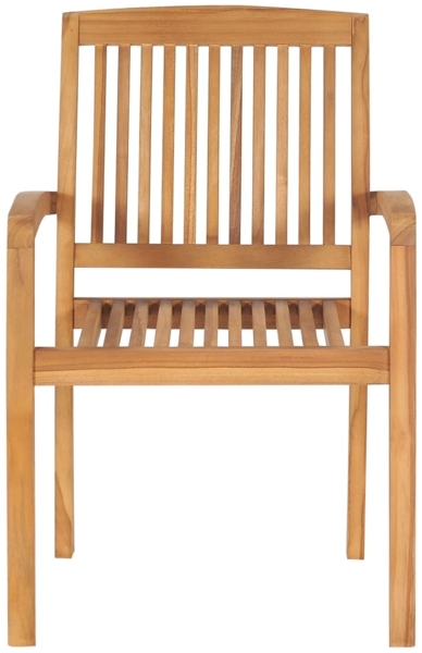 vidaXL Stapelbare Gartenstühle mit Kissen 6 Stk. Massivholz Teak 3073226 Bild 4
