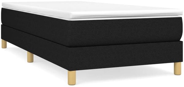 vidaXL Polsterbett, Stoff, 25,0 cm, Schwarz, 90x200 cm, Natur Bild 2