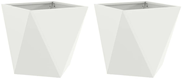 vidaXL Pflanzkübel 2 pcs Weiß 50 x 50 x 50 cm Stahl 883839