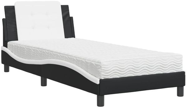 vidaXL Bettgestell ohne Matratze "Zadar" Schwarz und Weiß 90x200 cm Kunstleder 3208843 Bild 2