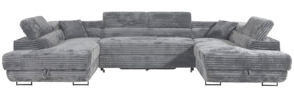 Labett Wohnlandschaft mit Schlaffunktion & Bettkasten GUSTAVO U-Form Sofa aus Cord