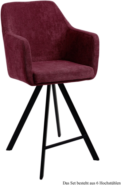 Thekenstuhl drehbar (6er-Set) Diamond 57 x 104 x 60 Schwarz/Braun