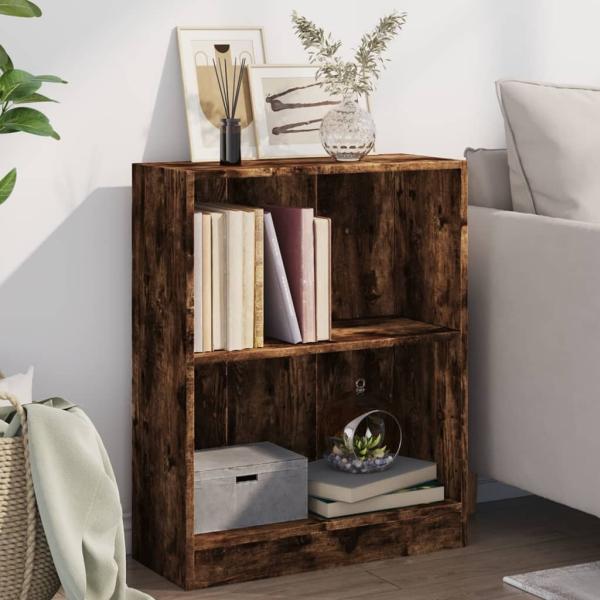 vidaXL Bücherregal Räuchereiche 60x24x76 cm Holzwerkstoff 815084