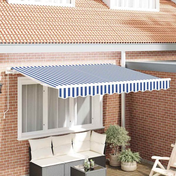 Einziehbare Markise, Sonnenmarkise Blau 250 x 200 cm Stoff