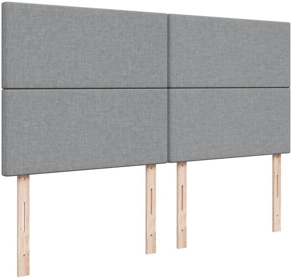 vidaXL Boxspringbett mit Matratze Hellgrau 200x200 cm Stoff 3293680 Bild 9