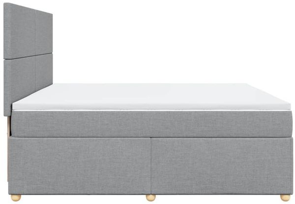 vidaXL Boxspringbett mit Matratze Hellgrau 200x200 cm Stoff 3293680 Bild 7