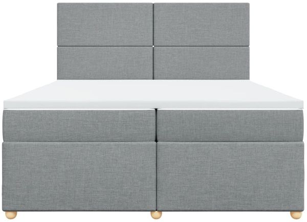 vidaXL Boxspringbett mit Matratze Hellgrau 200x200 cm Stoff 3293680 Bild 6