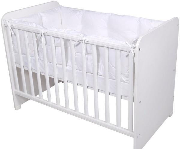 Lorelli Babybett-Nestchen 4-teilig rundum, Babybett 120 x 60 cm, 100% Baumwolle weiß