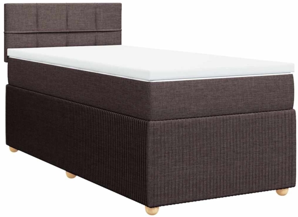 vidaXL Boxspringbett mit Matratze Dunkelbraun 90x190 cm Stoff 3287314