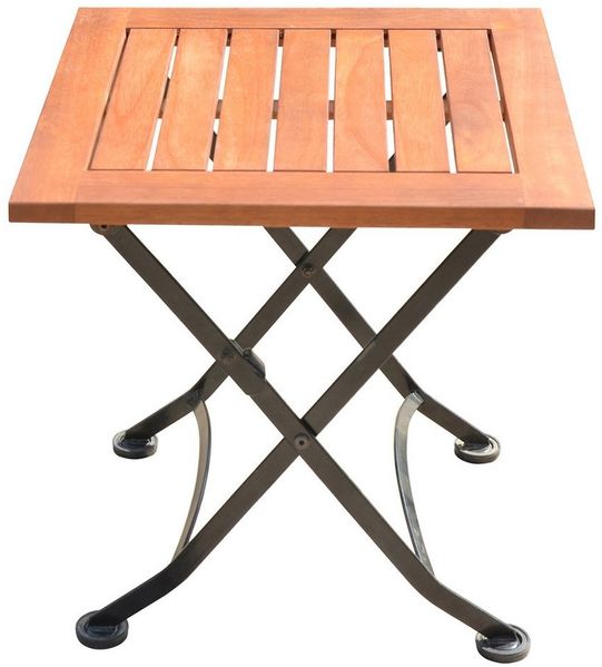 Lomadox Gartentisch GARDA-120, Beistelltisch Tisch 45/45/45 cm Eukalyptus klappbar Klapptisch Garten