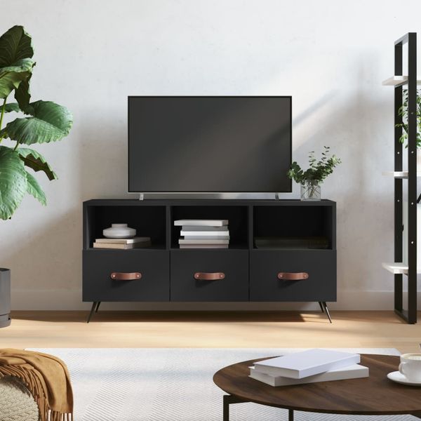 vidaXL TV-Schrank Schwarz 102x36x50 cm Holzwerkstoff 829005