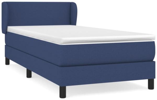 vidaXL Boxspringbett mit Matratze Blau 100x200 cm Stoff