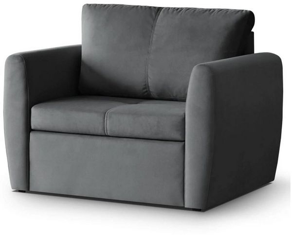 Beautysofa Relaxsessel KAMEL mit Schlaffunktion und Bettkasten (freistehend, kompakter Schlafsessel für Wohnzimmer & Gästezimmer, Velours TRINITY), Schlafsessel ausklappbar, moderner Sessel mit Liegefläche 188x82 cm