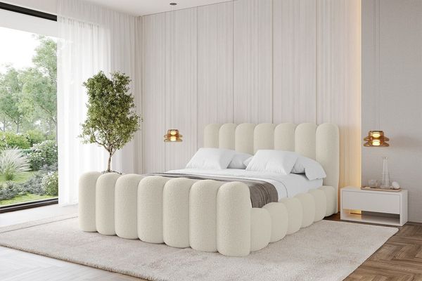 ALTDECOR Polsterbett SENA-Z (Polsterbett mit Bettkasten und Lattenrost, Boxbett ohne Matratze), Doppelbett mit Stauraum, Bett mit Kopfteil