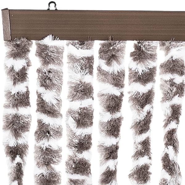 vidaXL Fliegenvorhang Taupe und Weiß 118x220 cm Chenille 4004892 Bild 4