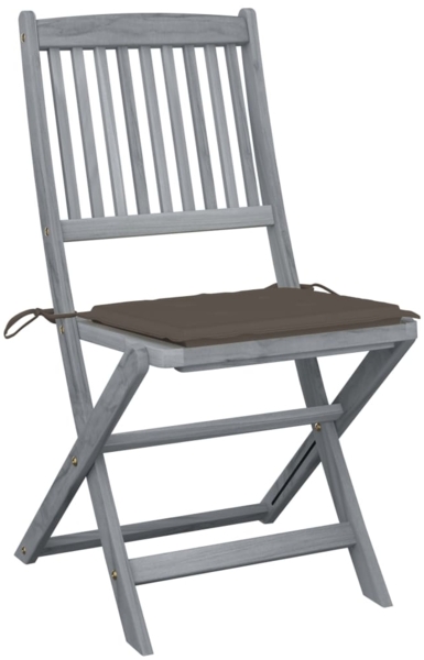 vidaXL Klappbare Gartenstühle 4 Stk. mit Kissen Massivholz Akazie 3064571