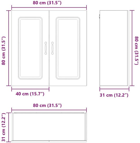 vidaXL Geschirrspülerfront Kalmar Geräucherte Eiche 80 x 31 x 80 cm 884709 Bild 12